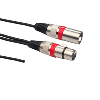 Câble de microphone XLR mâle-femelle avec blindage tressé pour système de sonorisation, conducteurs tout cuivre, gaine PVC 6 mm, 1,8 m, noir