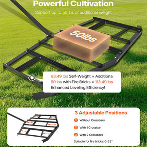 Herse à traîner JH-Mech pour allée, largeur de 84 pouces, jusqu'à 50 livres, réglable, revêtement en poudre noire résistant à la rouille, acier - Product Image 3