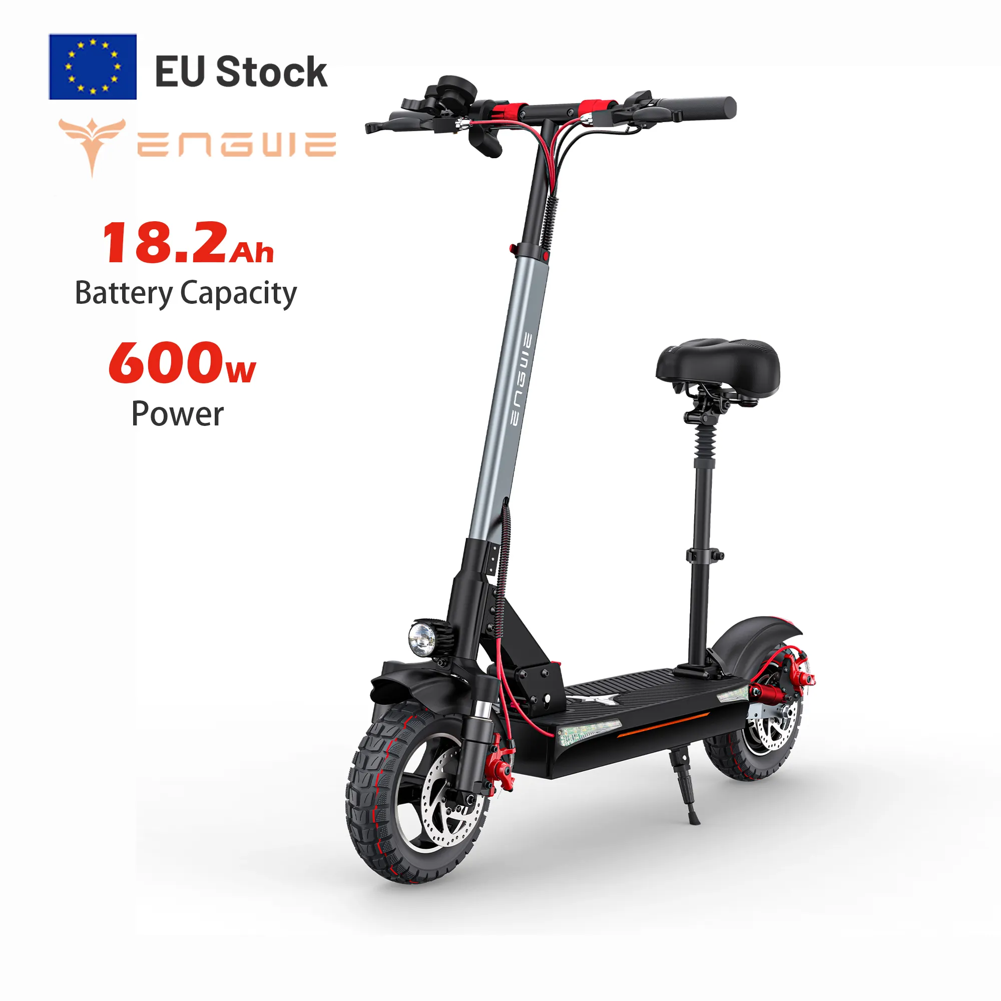 ENGWE Y600 Electric Scooter for Adults 48V 18.2Ah Long-Range Kick Scooter 600W Foldable E-Scooter EU Warehouse