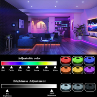 Tira de Luces LED RGB RGBW 5050, 24V 12V 10mm, Control Inteligente por WiFi y Bluetooth a través de Aplicación, Rollo de 5m 10m, Forma Personalizable, Ambiente para Dormitorio y Juegos, Multicolor