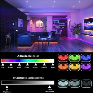 Tira de <span class=keywords><strong>Luces</strong></span> LED <span class=keywords><strong>RGB</strong></span> RGBW 5050, 24V 12V 10mm, Control Inteligente por WiFi y Bluetooth a través de Aplicación, Rollo de 5m 10m, Forma Personalizable, Ambiente <span class=keywords><strong>para</strong></span> Dormitorio y Juegos, Multicolor - Product Image 2