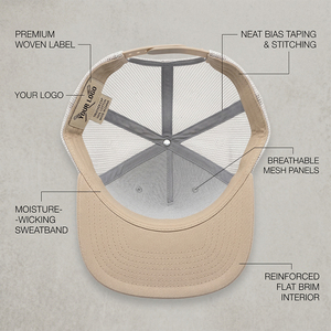 หมวกแก๊ปทรง Trucker ลายพราง 112 โปรไฟล์ พรีเมียม MOQ ต่ำ พร้อมป้ายยาง 3 มิติ แบบกำหนดเอง สำหรับแบรนด์<span class=keywords><strong>ก</strong></span>ลางแจ้ง - Product Image 4