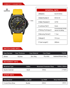 NAVIFORCE 8031 Orologio da Uomo Sportivo in Silicone Impermeabile Orologi al Quarzo da Uomo Moda Luminoso con Calendario Orologio da Polso Argento Blu - Product Image 6