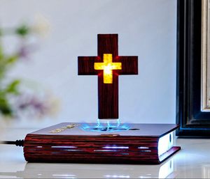 Cruz Flotante Magnética de Jesús <span class=keywords><strong>Biblia</strong></span> Libro Levitatória Perfecta Elegancia Espiritual Ambiente de Dormitorio Magnético Levitante Colorida - Product Image 1
