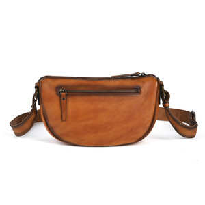 Leather Crossbody <b>Bag</b> Brown Coffee Genuine Leather Men's Chest <b>Bag</b> Durable Everyday Outfits - Product Image 4