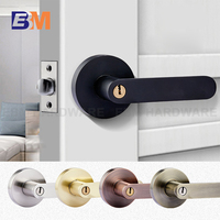 Vente chaude norme américaine nickel satiné serrure à levier robuste en alliage de Zinc chambre salle de bain levier poignée de porte serrure