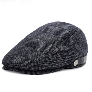 Vente en gros Casquette plate doublée matelassée personnalisée pour hommes Casquettes à oreillettes invisibles Couvre-<span class=keywords><strong>oreille</strong></span> chaud Béret Gavroche Chapeaux Gatsby Chevrons - Product Image 3