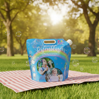 Conteneur de jus de fruits rechargeable personnalisé de 5 l, bec verseur, résistant aux chutes, différentes tailles de nourriture, stockage, ne se tient pas debout, pochette