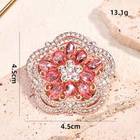 Bros Bunga Berlian Imitasi Multi Warna Grosir, Pin Kerah Bunga Emas Rose Custom CN/FUJ