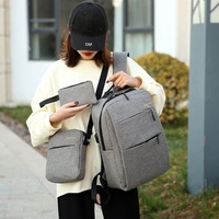 Ensemble de sacs à dos scolaires personnalisés et tendance, trois pièces, en nylon Oxford, avec fermeture éclair, port USB pour la charge, pour les voyages, l'usage quotidien et les ordinateurs portables
