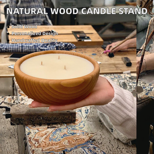 Support de bougie artisanal en bois naturel de haute qualité, taille moyenne, pour exportation mondiale, décoration extérieure et intérieure, mariage, Noël, fête - Product Image 2
