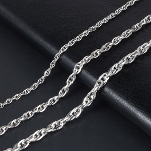 Men's <b>Titanium</b> Steel Necklace 2.5mm 3.0mm 3.5mm <b>Chain</b> Layered Couple Style Geometric Design Gift Jewelry CE498 - Product Image 2