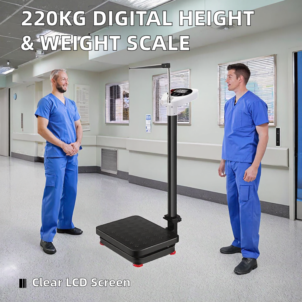 # 220kg Digital Height & Weight Scale – 2-in-1 LCD Electronic Body Measuring Scale with High Accuracy - View 2