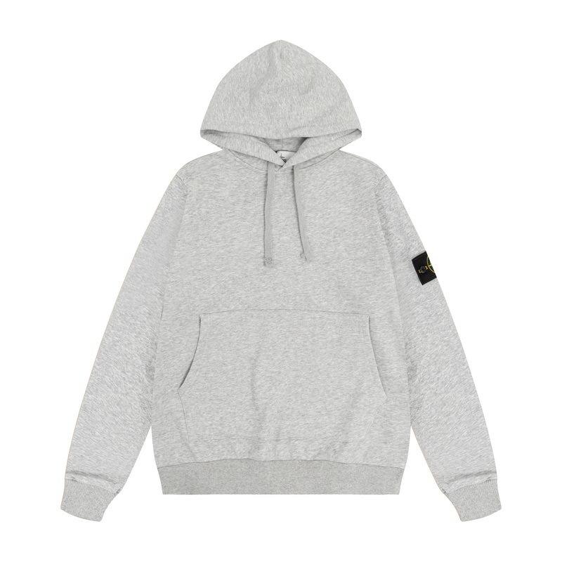 Pull à capuche gris blanc