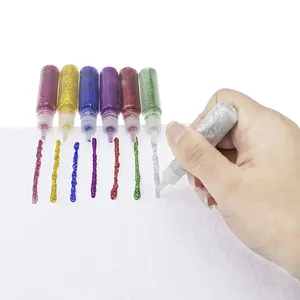חם מכירות אמנות כלים רחיץ יבש מהיר גליטר תיבת מגוון צבעים 3D גליטר דבק סט נצנצים רעיל דבק