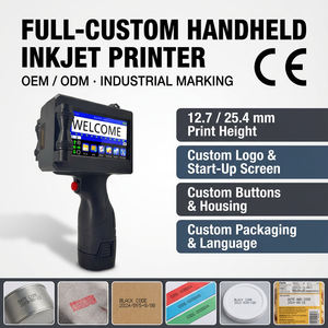 Taşınabilir 25.4mm Yükseklik Mürekkep Püskürtmeli Parti Kodu Yazıcıları Metal Endüstriyel Kullanım için Baskı Makinesi/El Tipi Mürekkep Püskürtmeli Yazıcı - Product Image 1