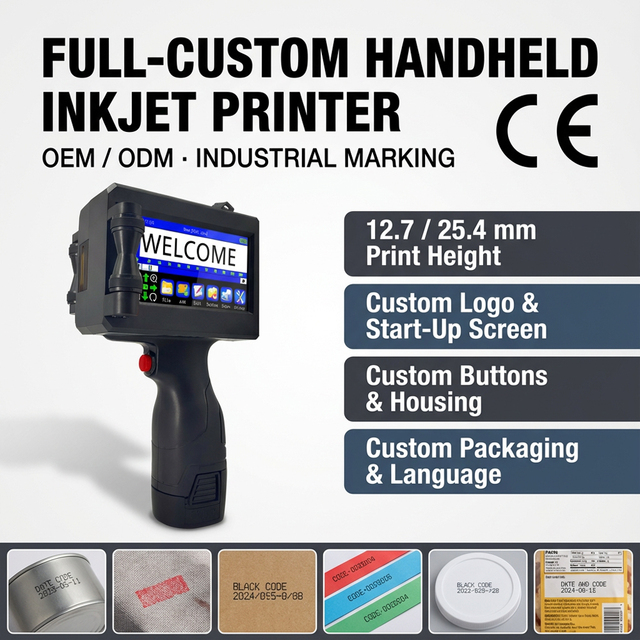 Portable 25.4mm Height Inkjet Batch Code Printers Print Machine for Metal Industrial Use/Handheld Inkjet Printer