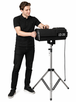 Projecteur de scène LED 300W DMX512/FB4, 8-15 faisceaux, 5 couleurs + blanc, projection 20-30m, IP33, CRI70, 8000K
