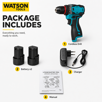 Kit de perceuse sans fil avec 2 batteries, chargeur et manuel pour la vente en gros B2B