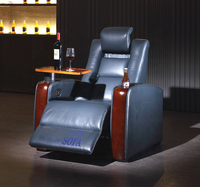Meuble de cinéma de luxe en cuir de vache, 3 places inclinable, avec plateau, pour home cinéma vip