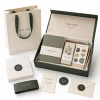Kit de papeterie personnalisé, carnet de notes personnalisé, autocollant, carte de remerciement, enveloppe, tout en un, cadeau de bienvenue d'entreprise