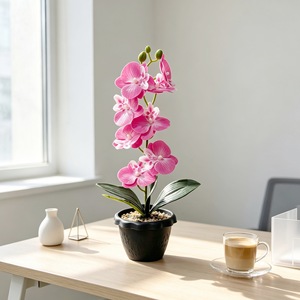 Orchidée Phalaenopsis artificielle en pot, 35 pouces, en caoutchouc souple, pour la décoration intérieure - Product Image 3