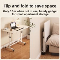 Support d'ordinateur portable réglable en hauteur avec roulettes, idéal pour le lit ou la chambre; Table d'appoint pliable pour ordinateur portable; Source directe usine