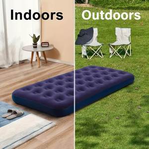 Lit d'appoint gonflable moderne et portable avec surface floquée, pliable, avec pompe, pour chambre/salon, camping, usage domestique, chaise longue de haute qualité - Product Image 4