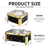 Chauffe-Plat Électrique Intelligent YT à Double Chauffage Humide et Sec, en Acier Inoxydable 304, avec Contrôle Numérique, pour Buffet Carré de Mariage