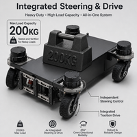 Sasis Robot Omnidirectional Senfar 200kg 4WS 4WD dengan Roda Penggerak Terintegrasi dan Kemampuan Zero Turn untuk AGV AMR