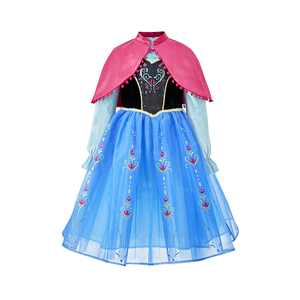 Robe de princesse <span class=keywords><strong>Elsa</strong></span> <span class=keywords><strong>Anna</strong></span> pour bébés filles, costume d'anime floral à manches longues en polyester, cape, film télévisé, Noël - Product Image 2