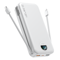 Gadgets électroniques, chargeur mural portable, charge rapide, grande capacité 20000mAh, câble intégré, AC-02DP, batterie externe