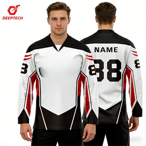 कस्टम प्रो हॉकी जर्सी स्माइल हेवीवेट सामग्री लुगनीय जाल सिलाई का लोगो आइस हॉकी वर्दी थोक ओएम गंध फैक्टरी - Product Image 2
