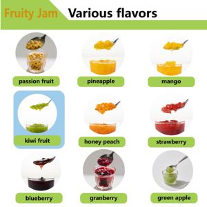 2025 OEM Vente en gros Premium Sirop Alimentaire Goutte Liquide Thé Lait Café <span class=keywords><strong>Kiwi</strong></span> Pâte Pot sous vide Gelée Bonbons Confiture <span class=keywords><strong>de</strong></span> fruits avec pulpe - Product Image 3