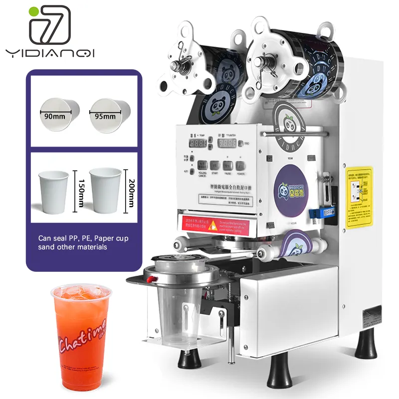 Máquina de sellado de té de la leche manual de alta velocidad CE sellador de tazas completamente automático sellado de tazas de plástico para máquina de sellado de tazas boba