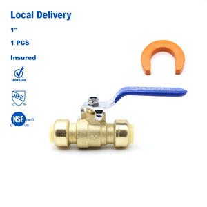 Robinet à bille à raccord rapide KING SMART résistant à la corrosion 1 pouce UPC/NSF pour la plomberie résidentielle et commerciale (Livraison gratuite aux États-Unis et au Canada) - Product Image 1