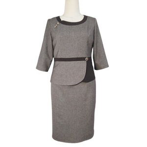 Vestido de Trabajo de Verano para Mujer, Manga Corta, Largo hasta la Rodilla, para Oficina - Product Image 2