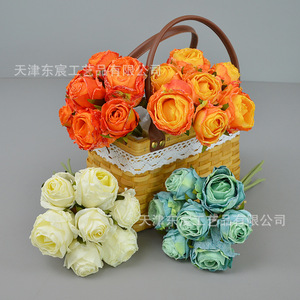 Ramo de Rosas Artificiales con Copos de Nieve Dongchen Crafts, Flor de Seda de 10cm-30cm, Decoración para Bodas y Hogar - Product Image 4