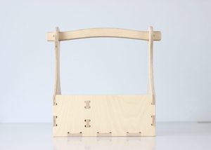 Panier cadeau large en bois à 4 compartiments, boîte de rangement en contreplaqué avec poignée, gravure personnalisée OEM, logo Vietnam - Product Image 4