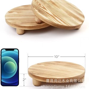 <b>Rustic</b> wooden base for flower pots and planters, height-adjustable base, solid <b>wood</b> carving, succulent plant tray stand, - Product Image 4
