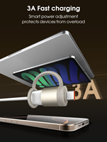 L'adaptateur LDNIO LC280 3.1 Gen 2 prend en charge le transfert OTG 3A Câble de charge rapide Matériau en silicone Convertisseur USB Type-C vers USB-A