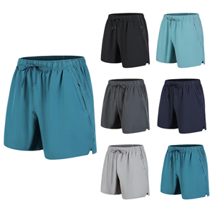 Shorts de sport pour hommes, style urbain, taille élastique, séchage rapide, noirs, pour le basketball et l'entraînement, avec poches, vêtements de sport décontractés - Product Image 1