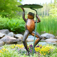 Fontaine décorative moderne en bronze en forme de grenouille pour jardin extérieur, figurine animale moulée, art 3D, objet de collection