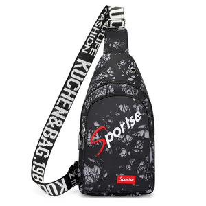 Bolso de Pecho de Lona Coreano de Moda para <span class=keywords><strong>Hombre</strong></span>, Bolso <span class=keywords><strong>Bandolera</strong></span> Deportivo de un Solo Hombro, Diseño de Bloques de Color con Correa Ancha, Impermeable - Product Image 6