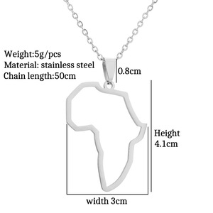 Rfjeweloutfit-collar con <span class=keywords><strong>mapa</strong></span> <span class=keywords><strong>de</strong></span> África para mujer, collar con <span class=keywords><strong>mapa</strong></span> <span class=keywords><strong>de</strong></span> África del país <span class=keywords><strong>de</strong></span> Sudáfrica, collares simples del continente africano, joyería para mujer - Product Image 3