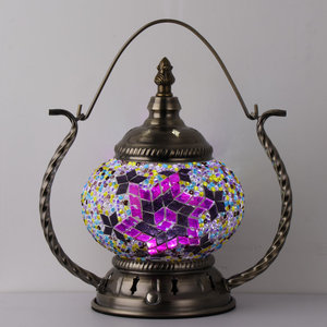 Portable Rechargeable Outdoor Mosaic Lamp Mini Desk Lamp Ambient <b>Light</b> Retro Bohemian Turkish Style Table Lamp - Product Image 5