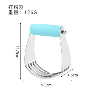 เครื่องตีไข่สแตนเลส ด้ามจับสีฟ้าอ่อน ใช้กับเครื่องล้างจานได้ อุปกรณ์ทำขนมอเนกประสงค์สำหรับผสมเนย แป้ง และน้ำมัน - Product Image 4