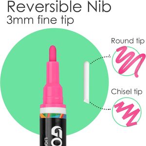 <span class=keywords><strong>Amazon</strong></span> Liquid Chalk Markers Non-Toxic Wet Erase Reversible Tip 8 Colors Window Chalkboard Glass Pen pour voiture, tableau noir et bistro - Product Image 3