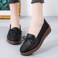 Mocassins décontractés confortables en cuir véritable antidérapants pour femmes 2026 Nouvelle semelle souple pour femmes enceintes