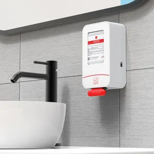 Dispenser sabun cair 800ml Manual, Dispenser pembersih tangan plastik terpasang di dinding dengan kunci anti-pencuri